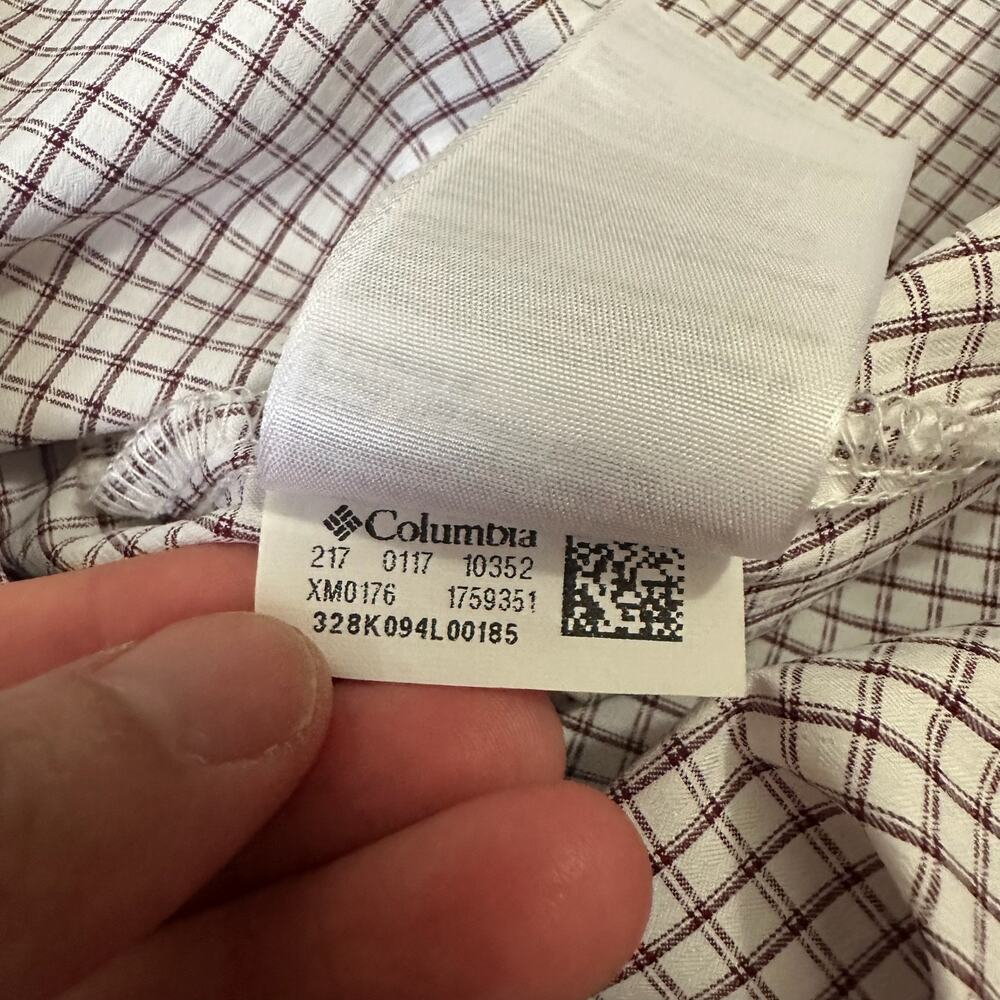 COLUMBIA PFG Super Tamiami Shirt White Burgundy Check Texas A&M Fishing - Picture 10 of 12